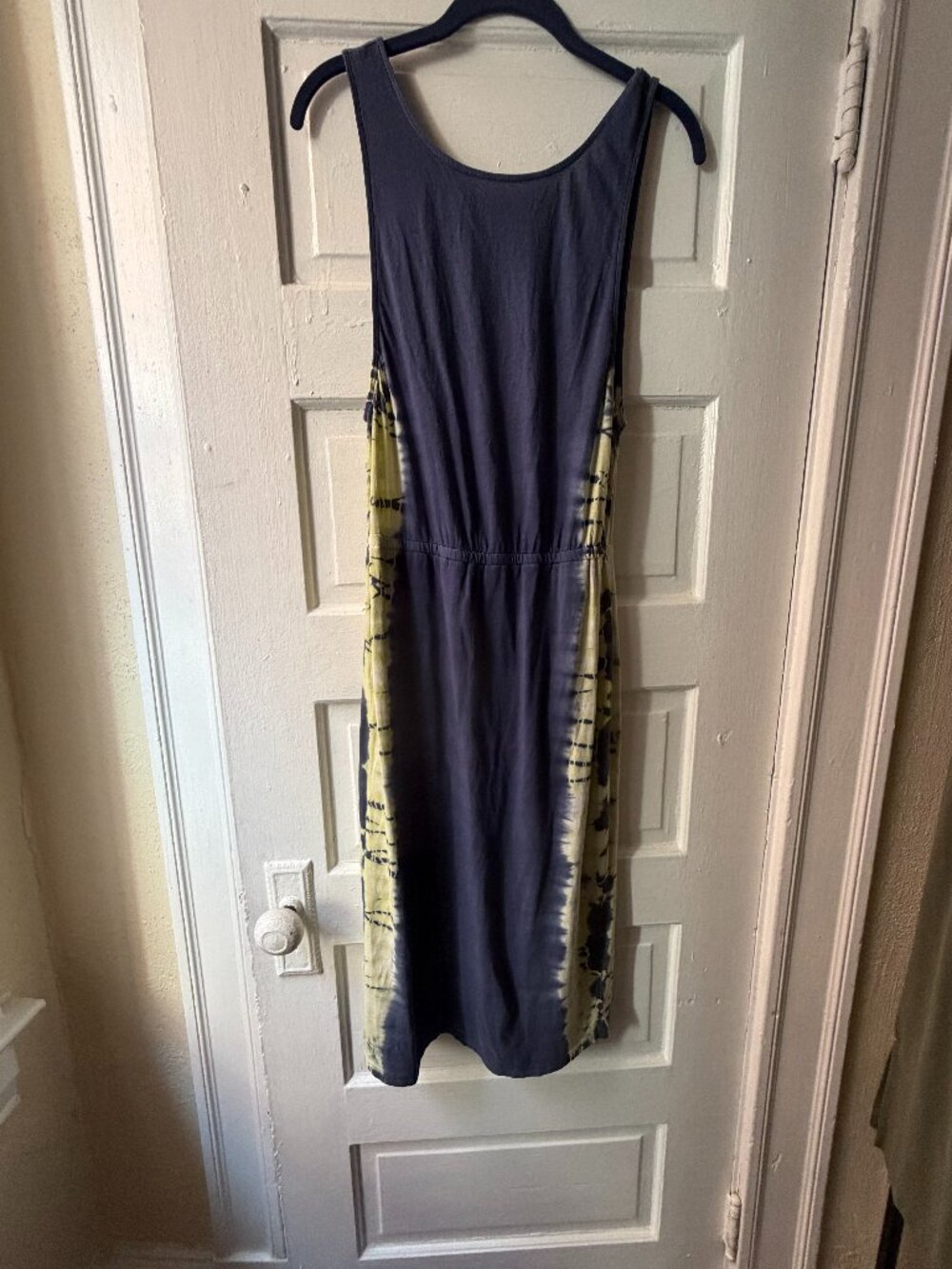 Splendid navy and citron tie dye sleeveless maxi dress size S